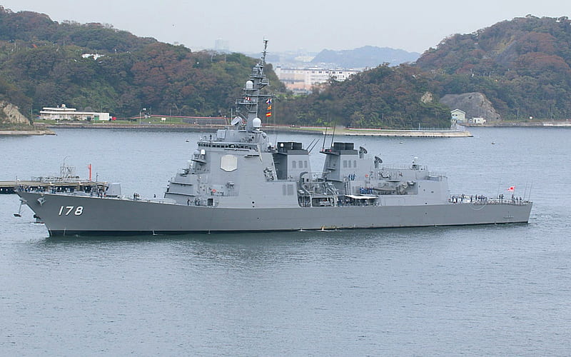 JS Ashigara, DDG-178, Japanese guided missile destroyer, JMSDF, Japanese warships, Japan Maritime Self-Defense Force, HD wallpaper