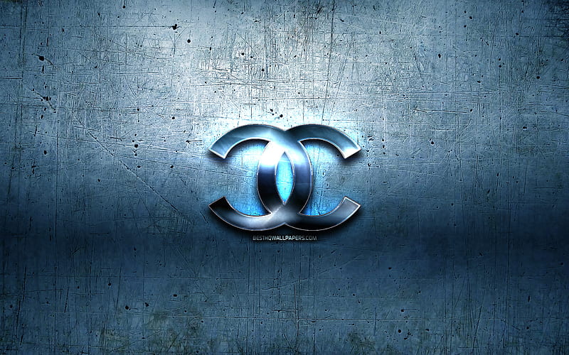 Chanel metal logo, blue metal background, artwork, Chanel, brands, Chanel  3D logo, HD wallpaper | Peakpx
