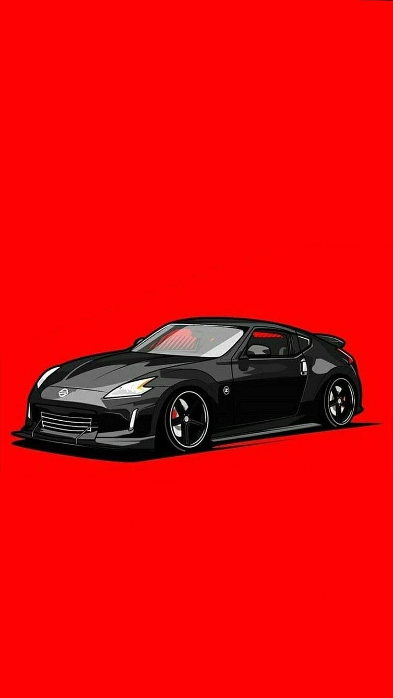 Nissan, 350z, 370z, car, carros, jdm, minimalistic, modified, pandem, red, skyline, HD phone wallpaper