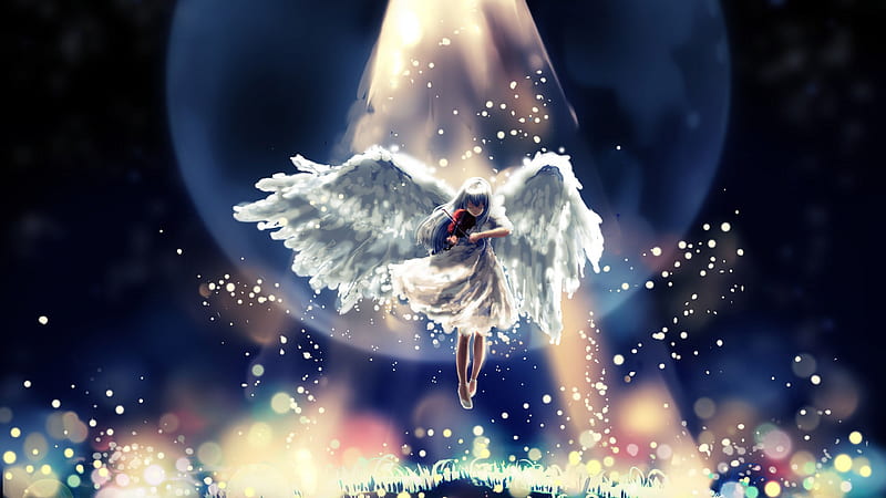 Angel Wings, angel, wings, anime, HD wallpaper