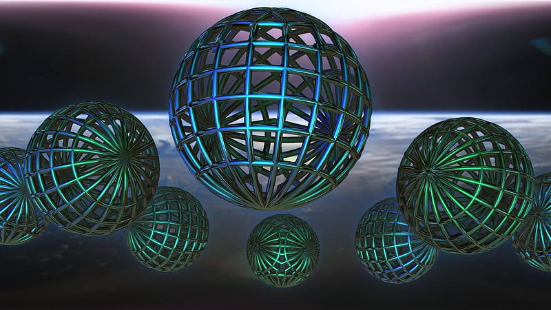 spheres, 3d, cool, fun, abstract, HD wallpaper