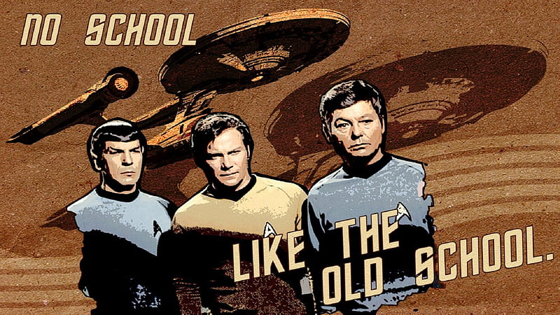 Old School, spock, fantasy, star trek, kirk, movies, enterprise, mccoy, HD wallpaper