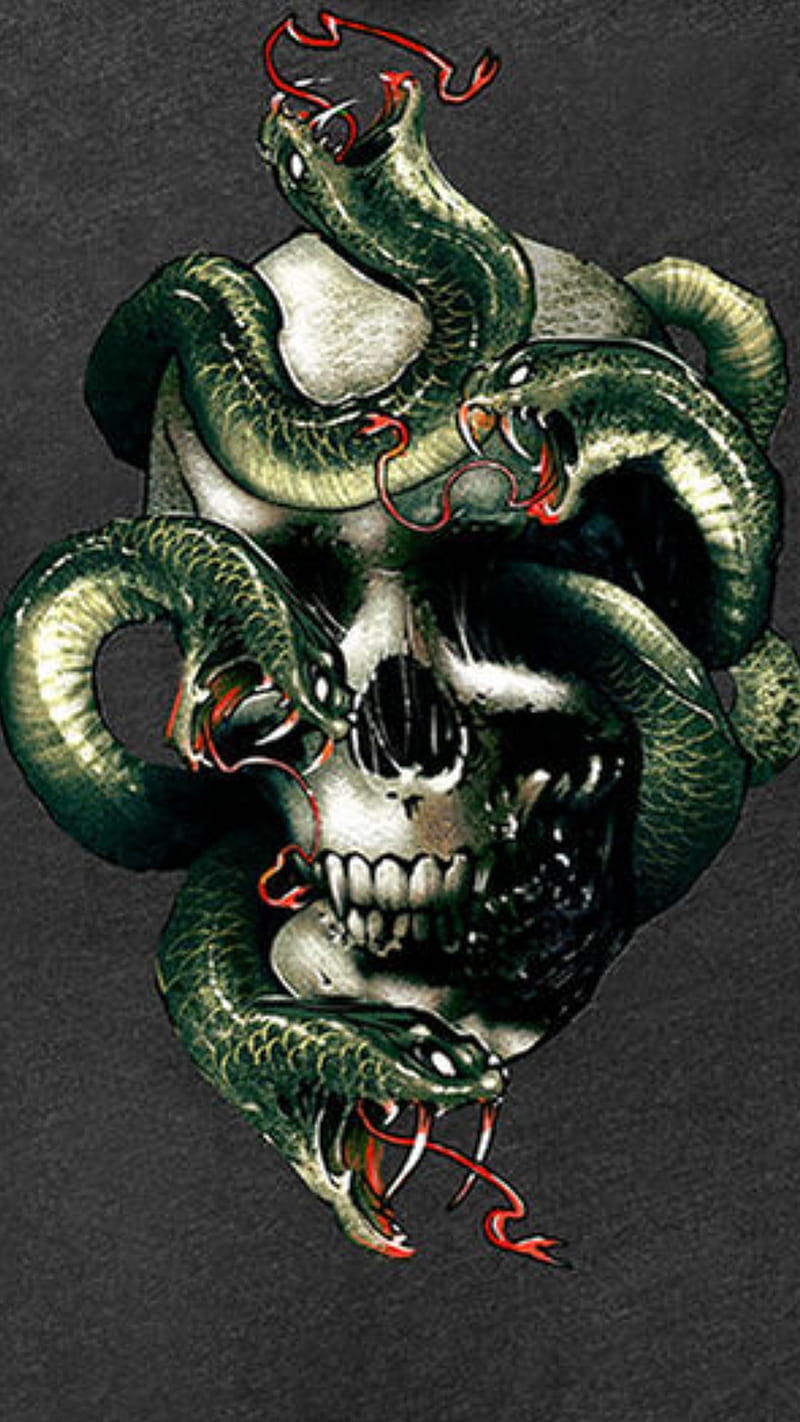 Background, cool, logo, nice, skull, snake, tattoo, theme, viper, HD phone  wallpaper | Peakpx