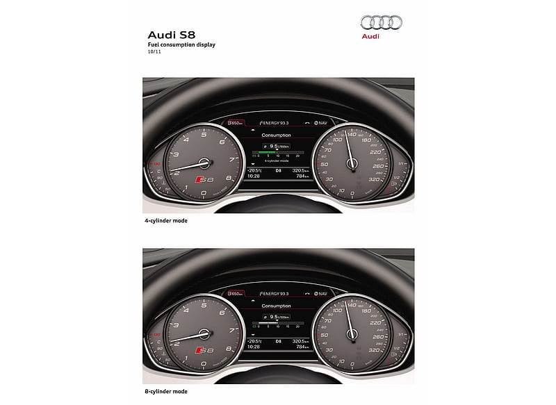2012 Audi S8 Fuel consumption display, car, HD wallpaper