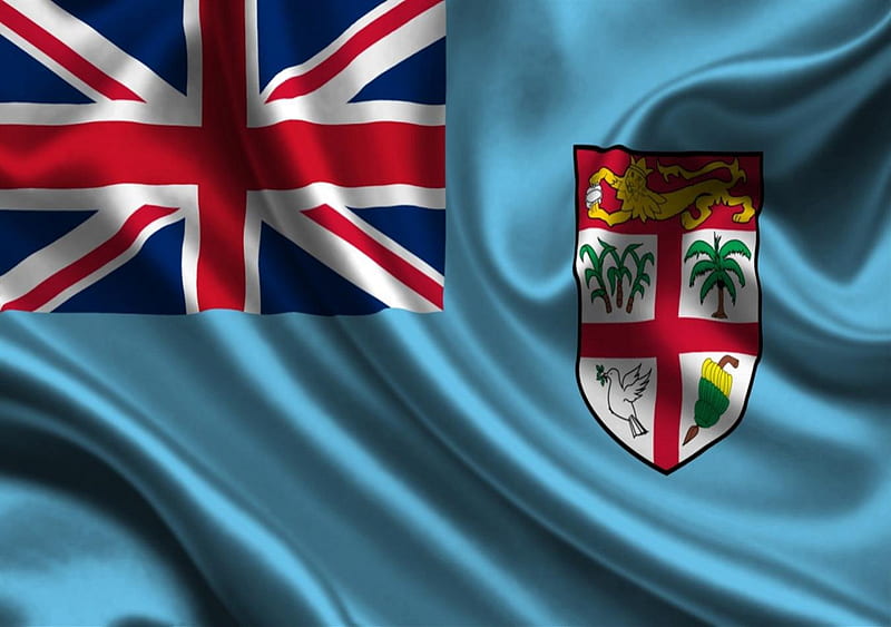 Fiji, satin, flag, texture, HD wallpaper