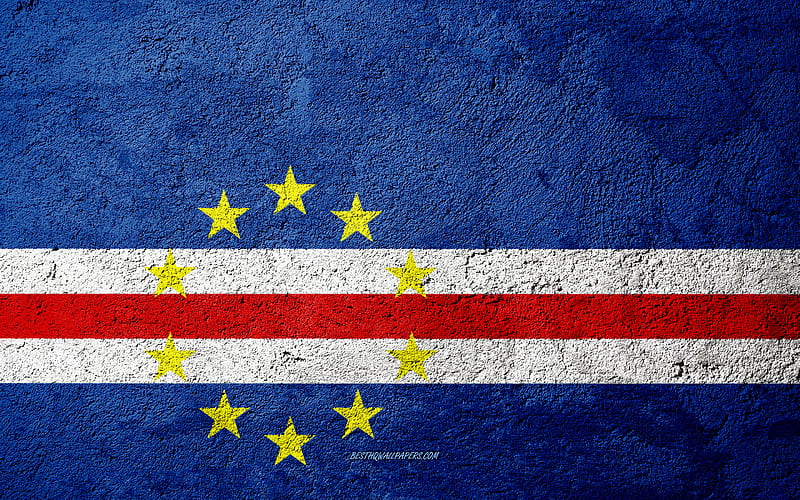 Flag of Cabo Verde, concrete texture, stone background, Cabo Verde flag, Africa, Cabo Verde, flags on stone, HD wallpaper