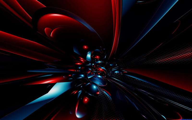 R&B, red, bryce abstract, abstract, 1920x1200, blue, HD wallpaper