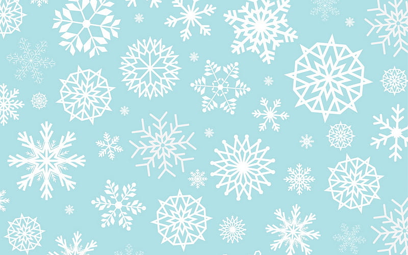 winter texture with snowflakes, blue winter background, blue winter texture, background with snowflakes, winter background, HD wallpaper