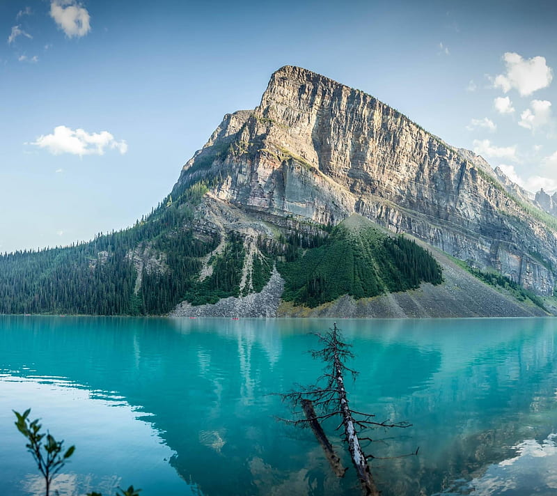 Canada, lake, louise, mountains, trees, HD wallpaper