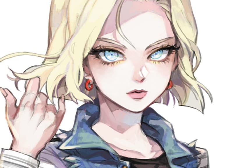 Android 18 Art Lovely Blonde Hair Bonito Android Cute Short Hair