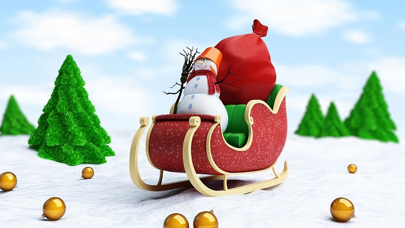 Christmas Sleigh, Christmas Sled, HD wallpaper | Peakpx