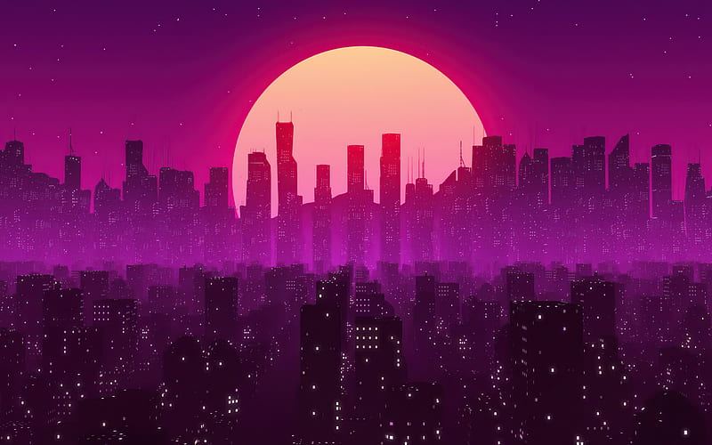 Artistic, Synthwave, City, Vaporwave, HD wallpaper | Peakpx