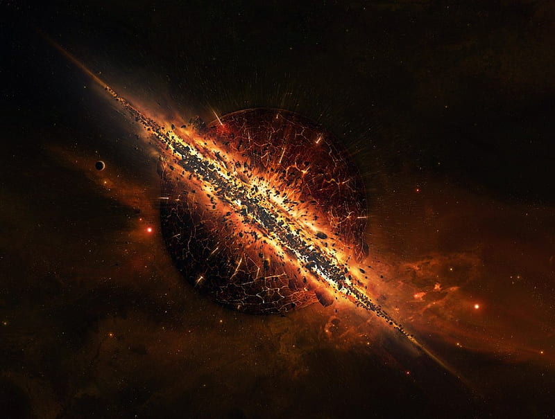 Xploding Star, explosion, planet, space, star, HD wallpaper