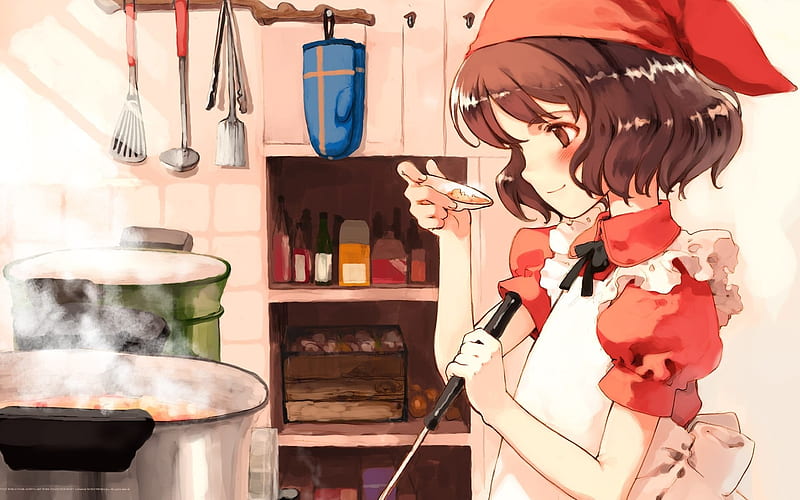 Home Chef, art, girl, anime, cooking, HD wallpaper