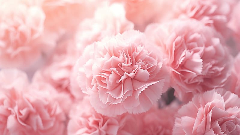 Carnation, Gentle, Macro, Pink, A lot, HD wallpaper