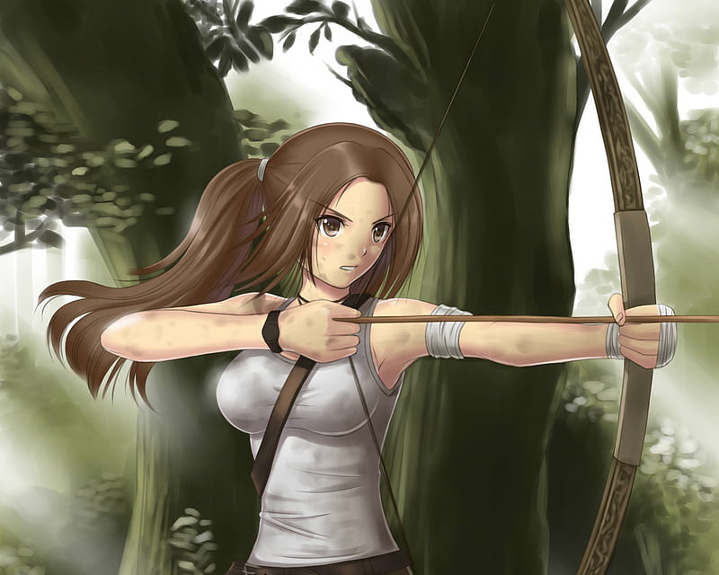 1080p Free Download Archer Bow Angry Arrow Anime Hot Anime Girl Weapon Long Hair 