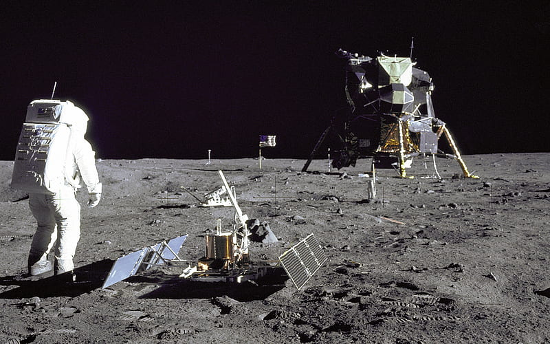 Apollo 11 On The Moon, Neil Armstrong, The Moon, Apollo 11, Edwin Aldrin, Michael Collins, HD wallpaper