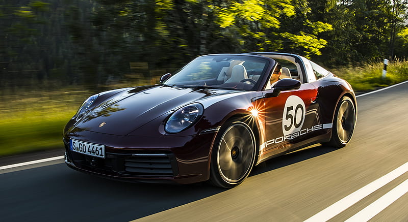 2021 Porsche 911 Targa 4S Heritage Design Edition (Color: Cherry Metallic) - Front Three-Quarter , car, HD wallpaper 2021 Porsche 911 Targa 4S Heritage Design Edition (Color: Cherry Metallic) - Front Three-Quarter , car, HD wallpaper