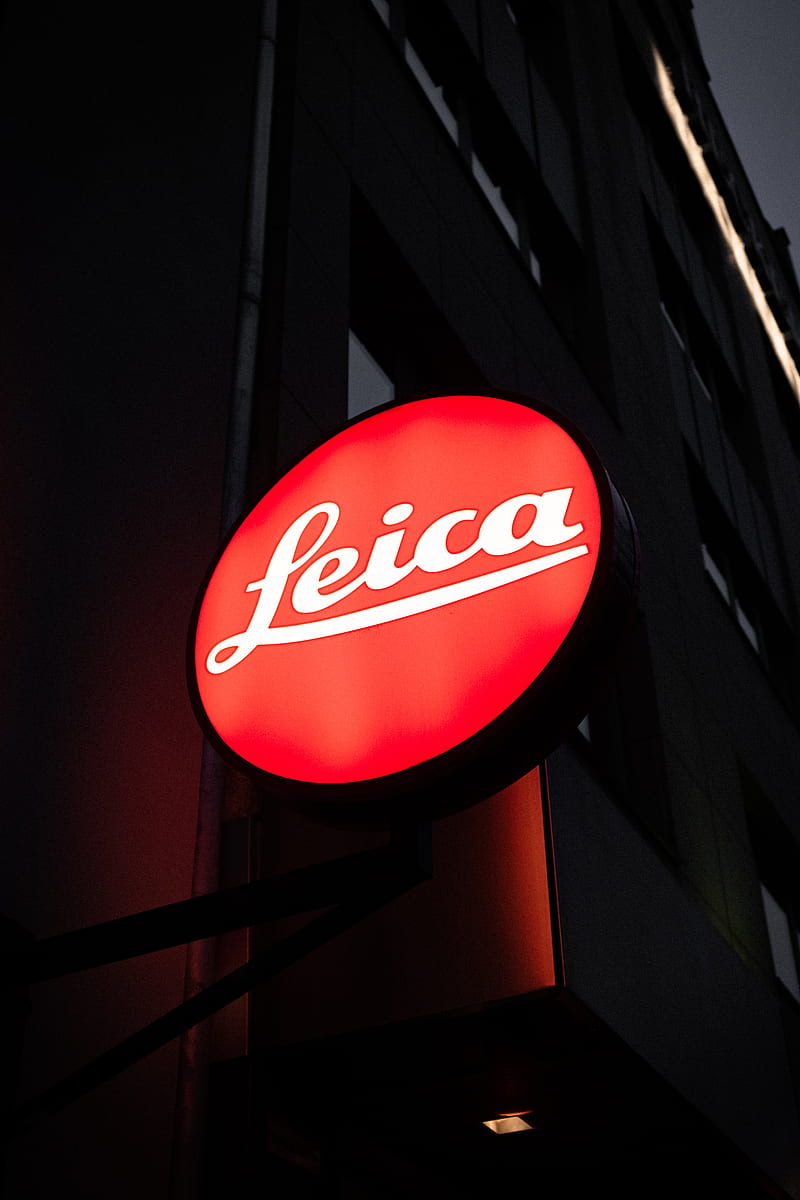 Leica, sign, dark, red, urban, vertical, HD phone wallpaper