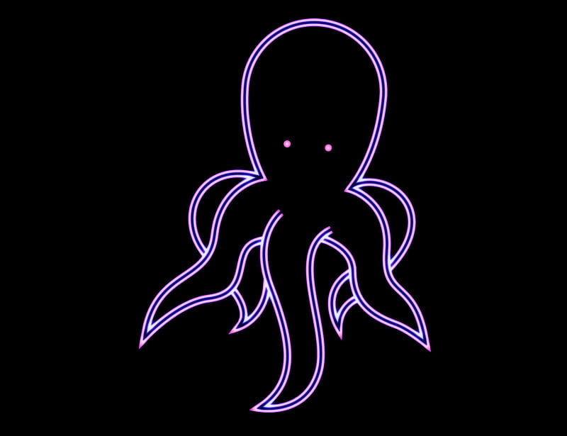 Squid, black, dark, happy, kingmixer, logo, octopus, sea, simple, HD wallpaper
