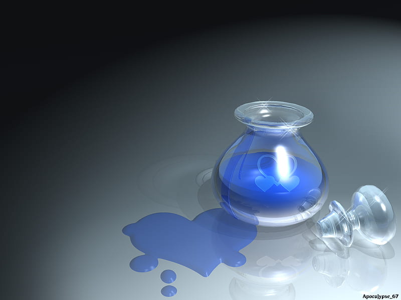 Love Potion, glass, forma, love, magical, abstract, blue, potion, HD wallpaper