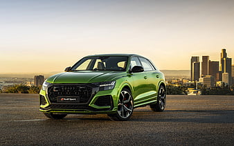 Audi RS Q8, 2020 front view, luxury SUV, new green Q8, tuning Q8, German cars, Audi, HD wallpaper