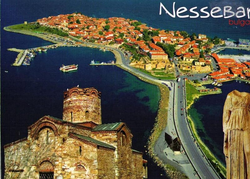 Nessebar, Bulgaria town, postcard, Bulgaria, church, old, sea, graphy, Black sea, HD wallpaper