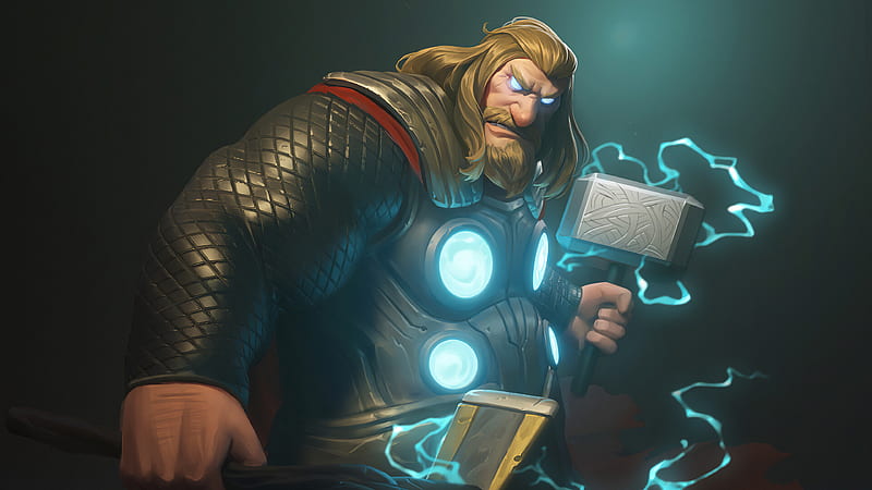 Fat Thor, thor, superheroes, artwork, digital-art, HD wallpaper