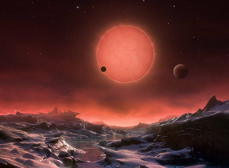 Three Worlds for TRAPPIST-1, stars, cool, space, fun, galaxy, HD wallpaper