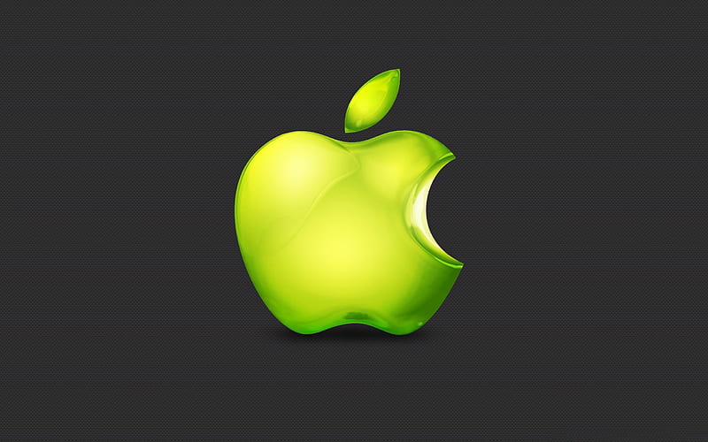 green apple logo-Apple MAC theme, HD wallpaper