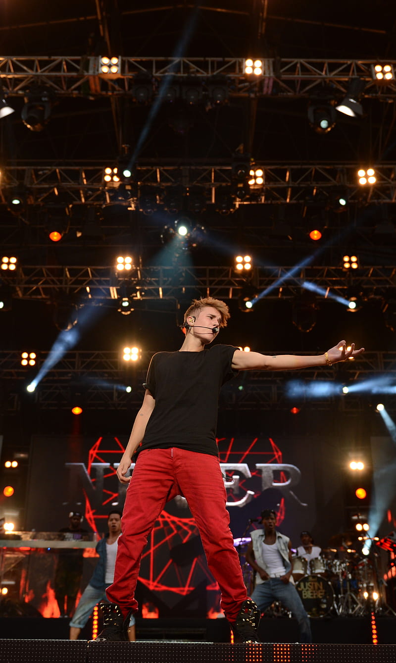 Justin Bieber, black, concert, justin, lights, red, stage, HD ...