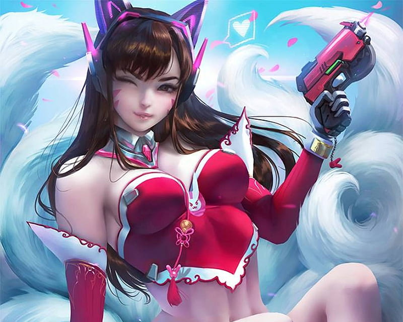 Ahri D, headphime, pretty tails, video game, game, crossover, bonito,  magic, HD wallpaper | Peakpx