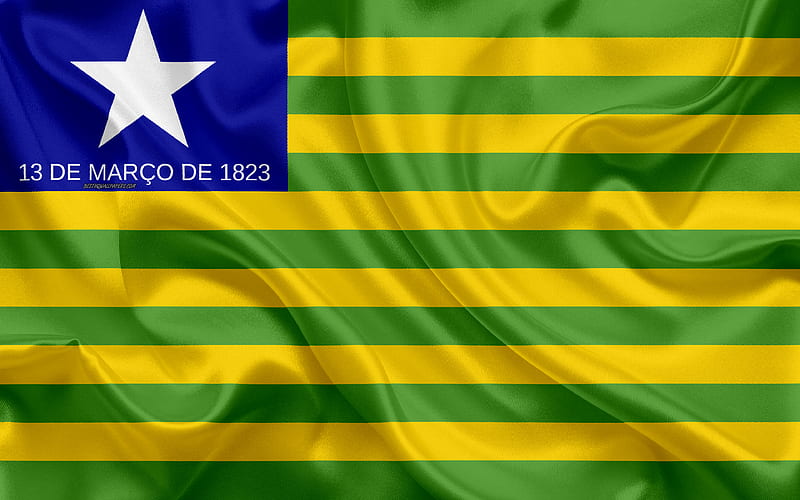 Flag of Piaui state of brazil, silk texture, Piaui flag, Brazil, brazilian states, art, South America, Piaui, HD wallpaper