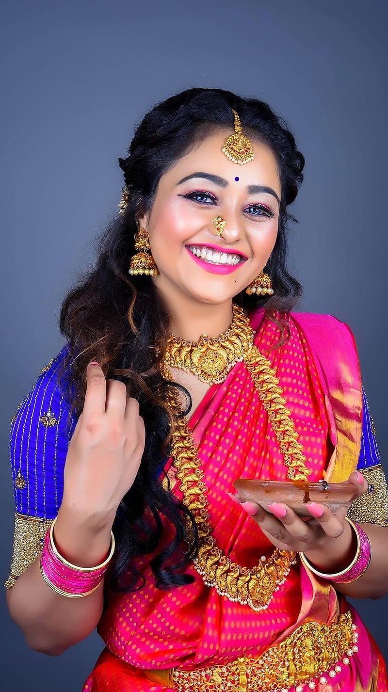 Dhanushree, model, kannada tiktok, saree lover, HD phone wallpaper | Peakpx