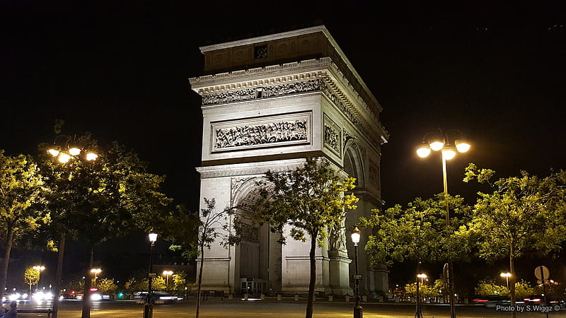 Arc De Triomphe, Paris, France @ Night, Europe, Arc, Paris, France, Lights, Night, De Triomphe, HD wallpaper