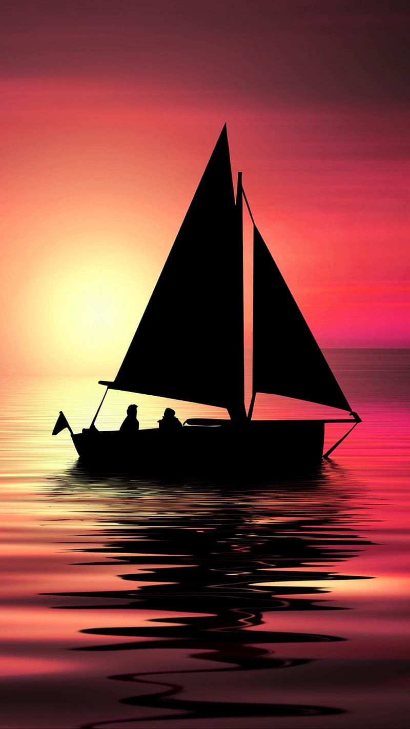 Boat, sailing, ship, sun set, HD phone wallpaper | Peakpx