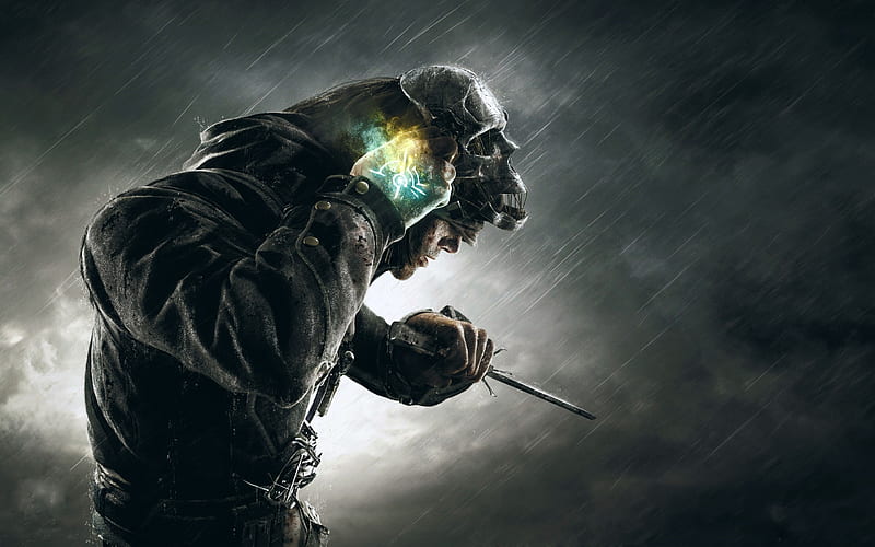 Dishonored Corvo Skull Mask, dishonored-2, games, xbox-games, ps-games, HD wallpaper