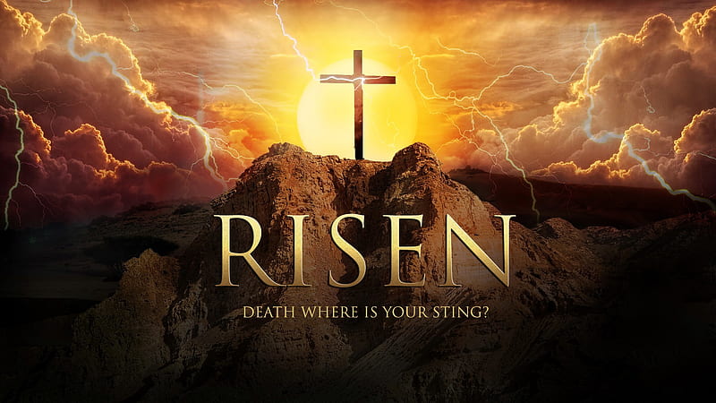 Risen Death Where Is Your Sting Jesus, HD wallpaper