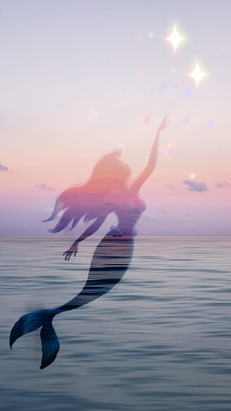 Ariel, arial, disney, little mermaid, mermaid, ocean, reaching, simple, HD phone  wallpaper | Peakpx