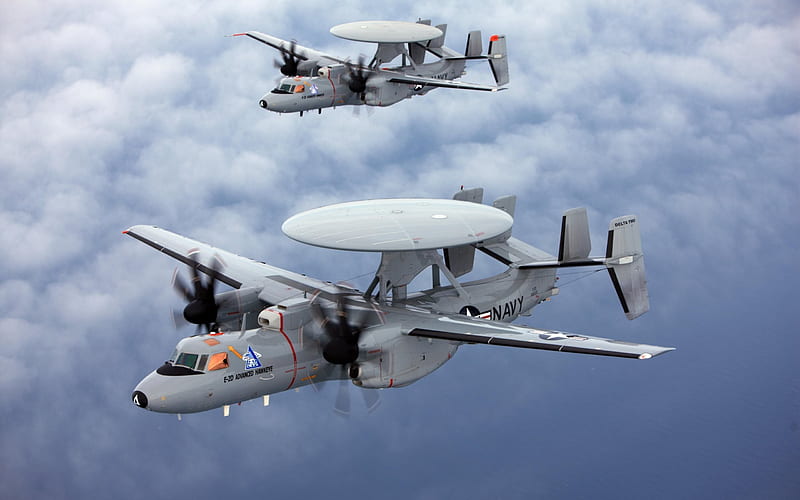 Deck-based aircraft, Grumman E-2 Hawkeye, United States Navy, US Air Force, tactical airborne, USA Army, Northrop Grumman, HD wallpaper