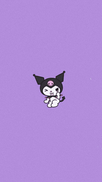 Kuromi, cute black, dark, hello kitty, my melody, purple, sanrio, HD phone wallpaper