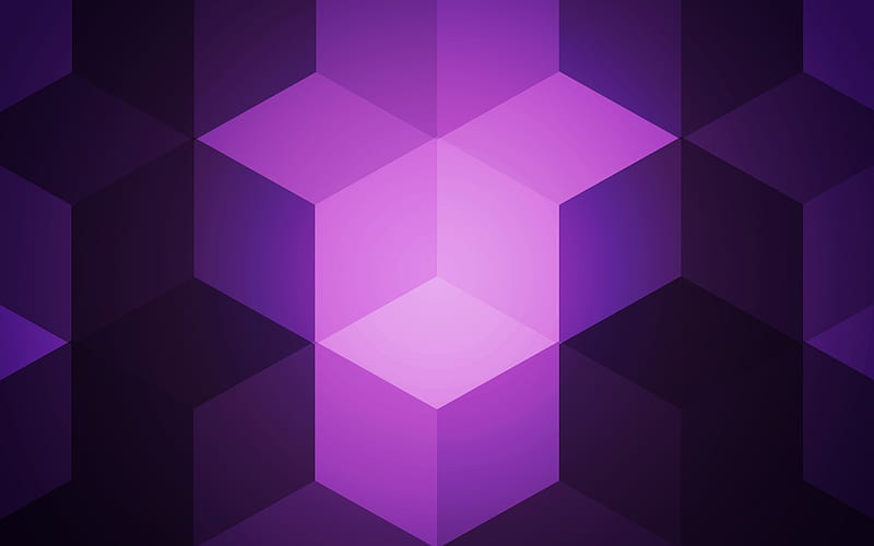 Cubes violet-2017 Vector Design, HD wallpaper