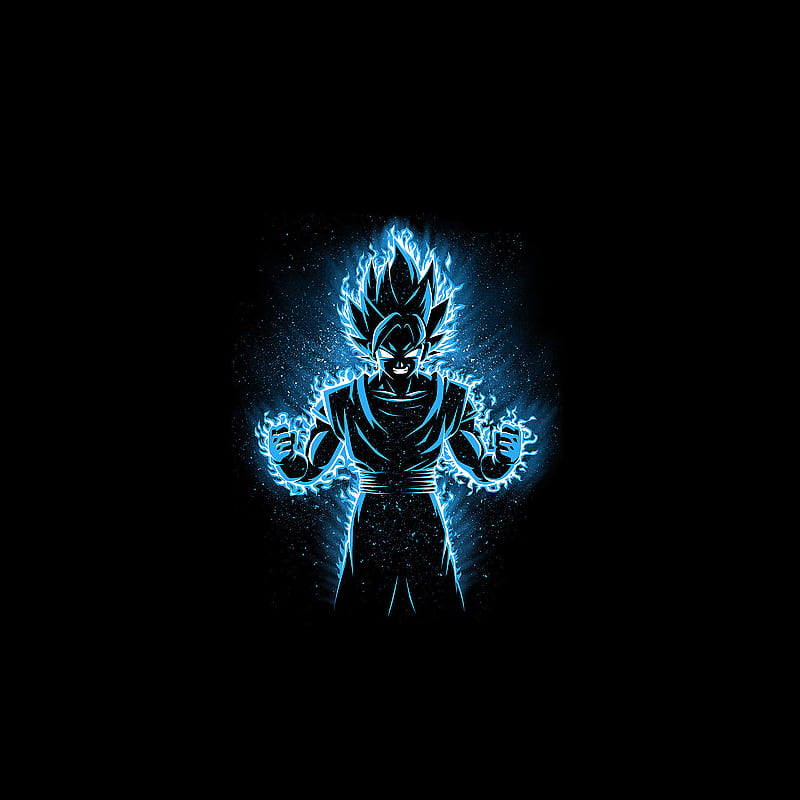 NEON GOKU, black, blue, amazing, light, hero, superhero, game, HD phone  wallpaper