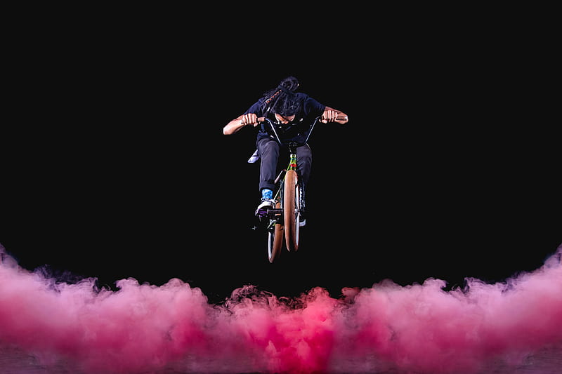 bmx, bike, cyclist, jump, stunt, extreme, HD wallpaper