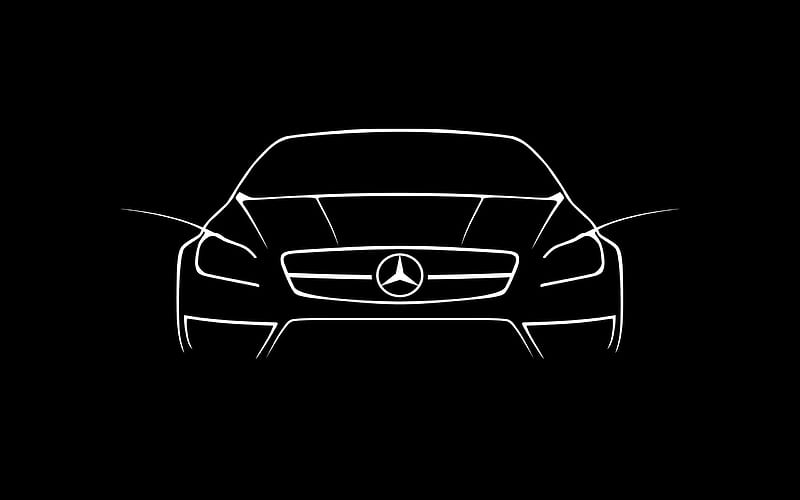 Mercedes-Benz CLS 63 AMG, creative, lines, black background, HD wallpaper