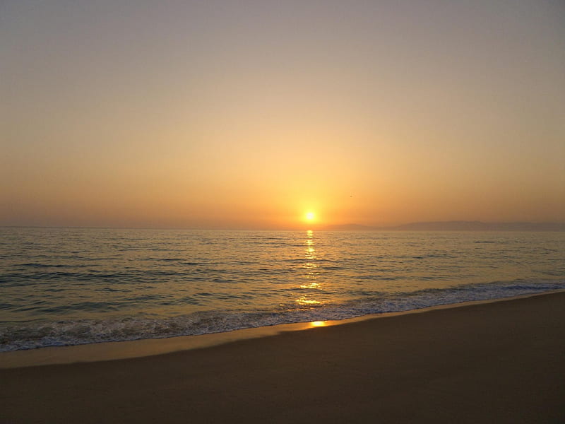 Sunset, beach, Atlantic ocean, Portugal, Comporta, Comporta Beach, HD wallpaper
