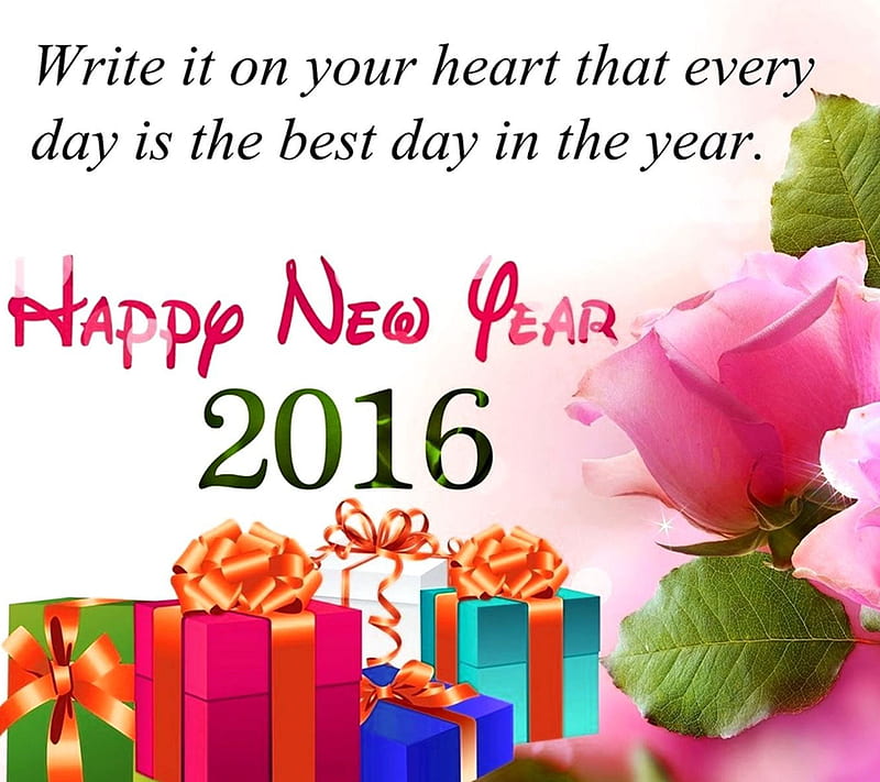 Happy New Year, quote, HD wallpaper