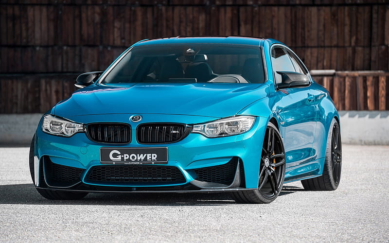 BMW M4, F82, supercars, G-Power, tuning, blue bmw, HD wallpaper