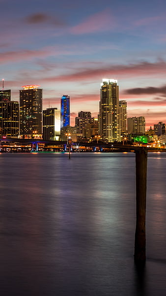 Miami night lights panorama vice city wallpaper, 2880x1800, 182274