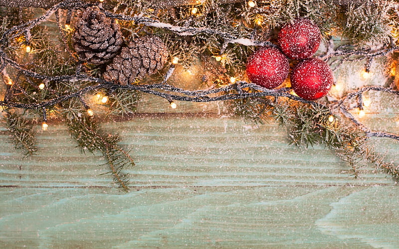Christmas , Christmas, New Year, Christmas balls, garlands, HD wallpaper